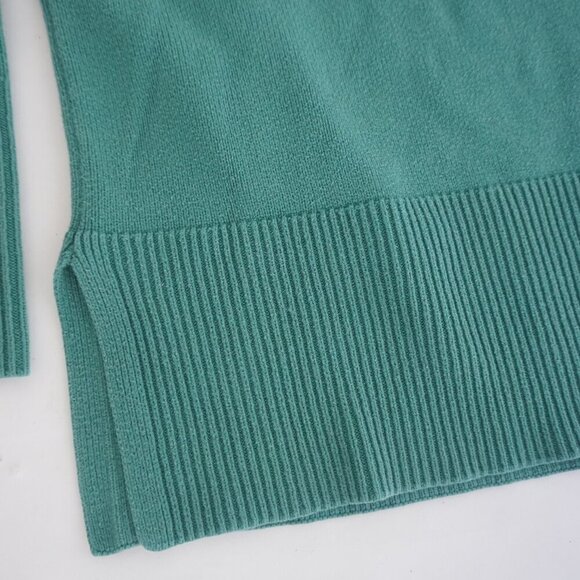Vintage Gap Green Fine Knit Ribbed Lightweight Thick Cotton Sweater Large - Picture 8 of 10